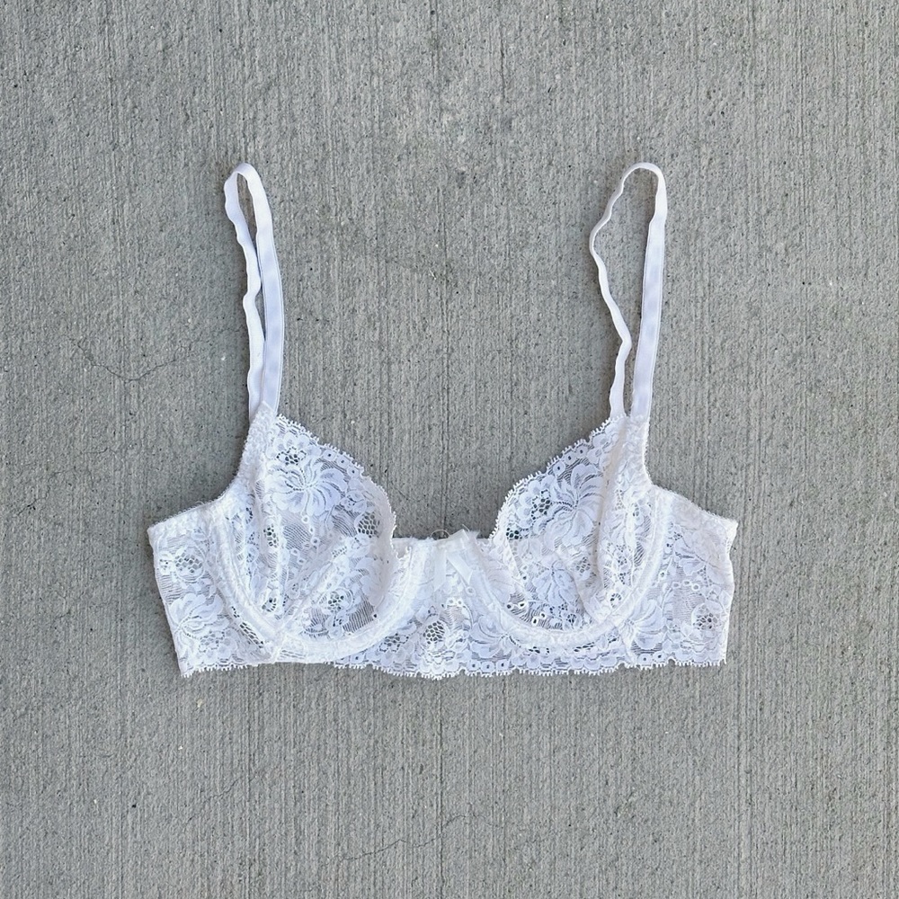 vintage white lace bra